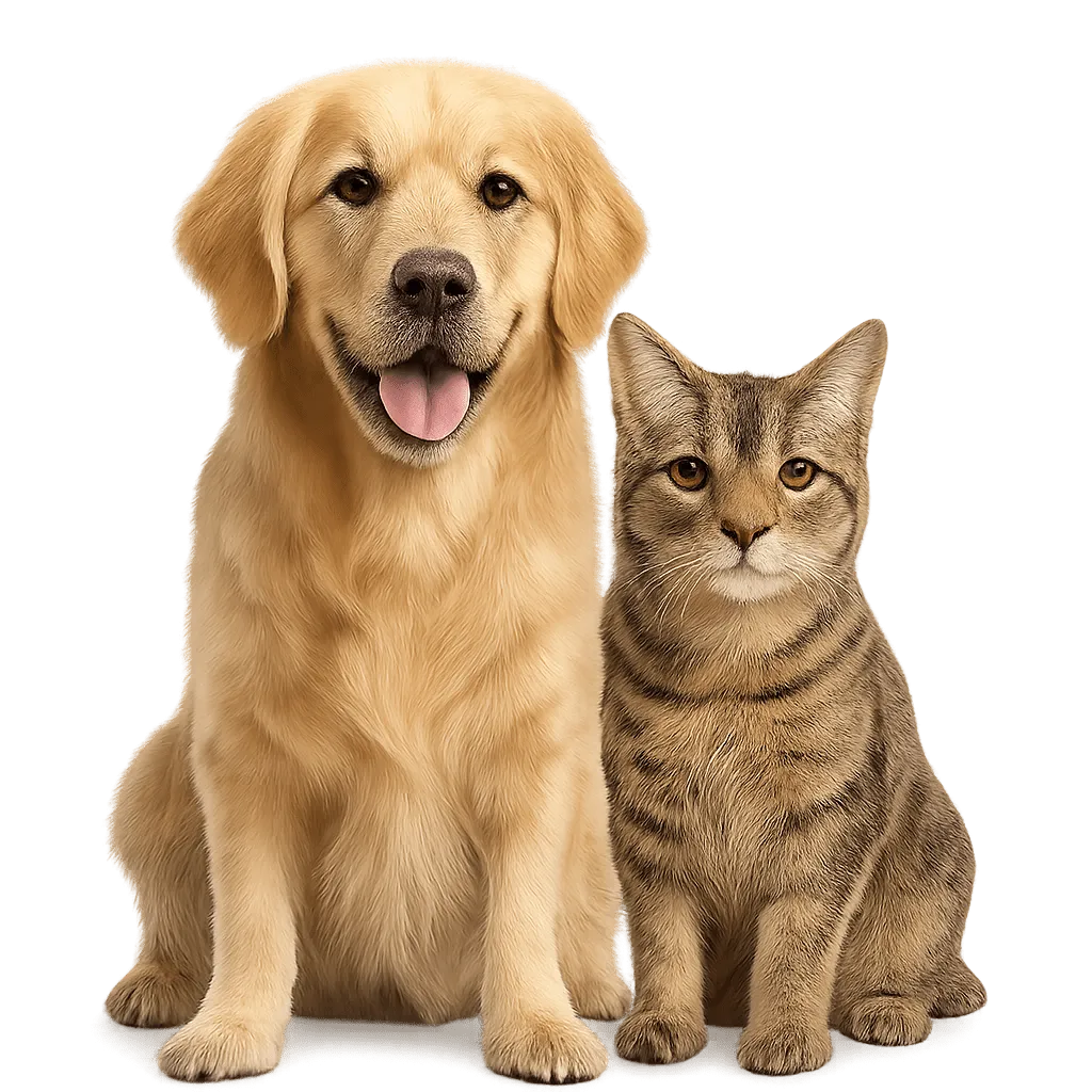 Dog and cat together at home